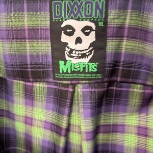 DIXXON Purple and Green Plaid Casual Button Down Shirt